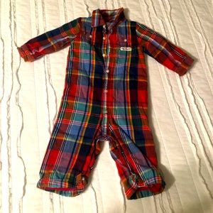 Ralph Lauren 9 Month Infant Boy Plaid Outfit